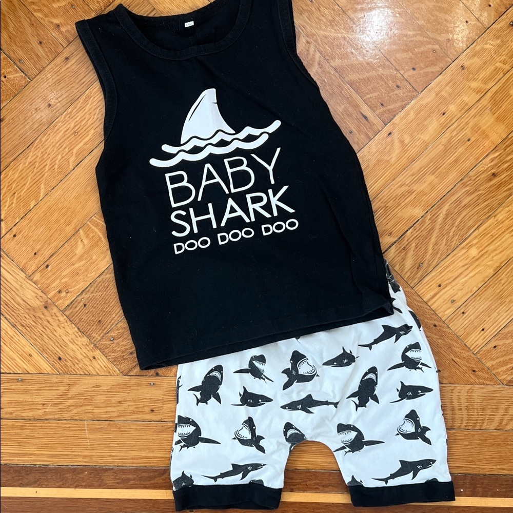 Amazon Black and White Baby Shark Kids Matching Set